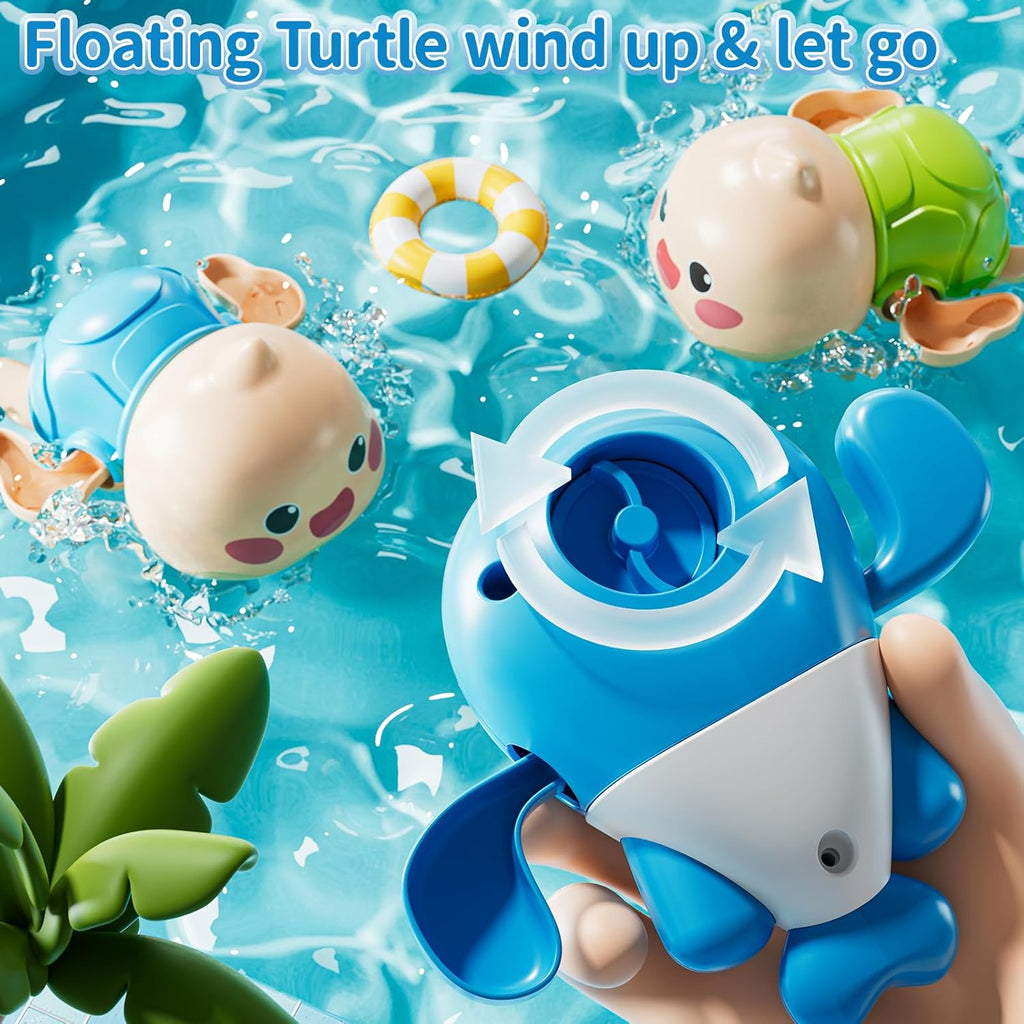 Baby Bath Shower Head Toys for Kids, Bath Toys for Infants with Elephant Water Pump for Kids 2-4, 3 Pack Wind-up Pool Toys for Kid, Bathtub Toys 18-24 Months Toddlers Boys Girls