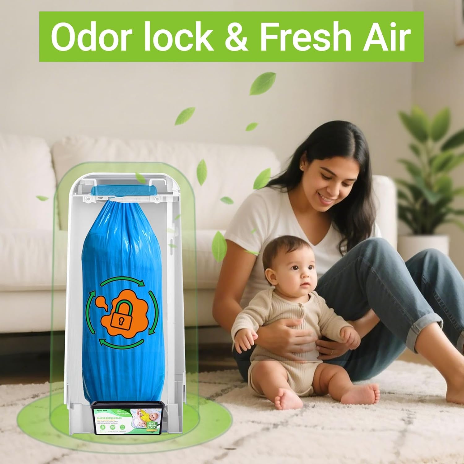 Diaper Pail Refill Bags | Compatible with Genie Easy Roll Refill Signature & Platinum Pails | 30 bags Per Refill | Extra Thick | 7-Layer Odor-Barrier Technology | Lavender Scented