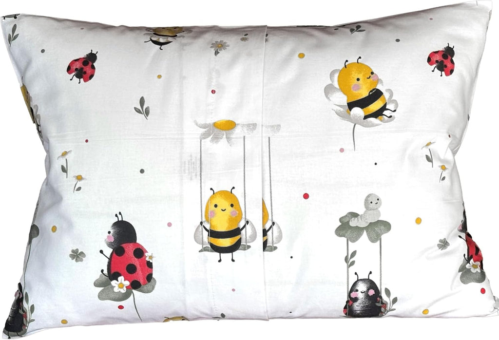 13x18 Pillowcase Kids Standard Size - Cotton Toddler Pillowcase, Bees Pillow Covers for Boys, Girls & Kids, Cute Travel Pillow Case Baby - Cute Bees