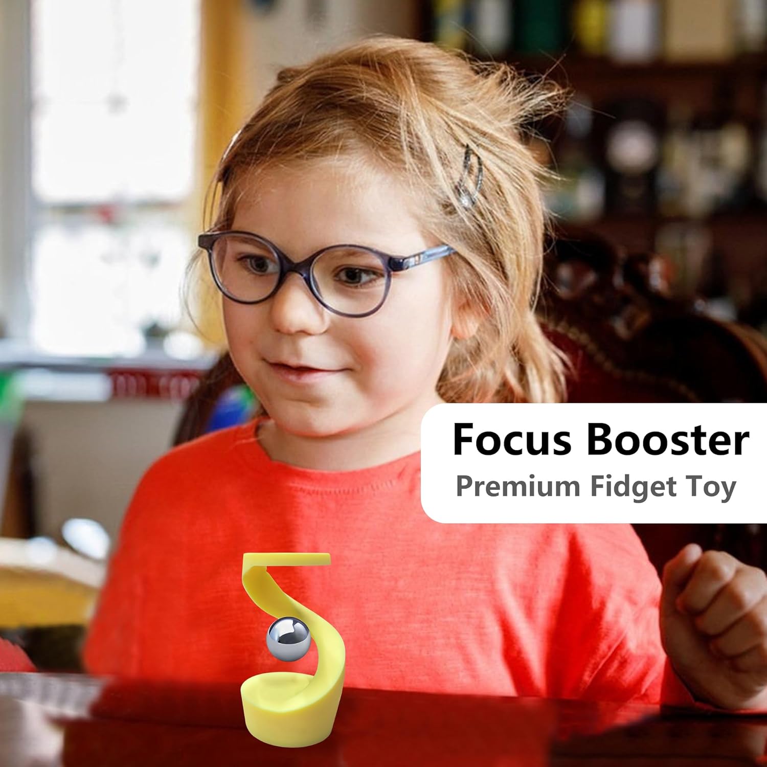 Kinetic Spinning Desk Toys,Rotating Left and Right,with a Unique Visual Illusion,Keep Focus,Relieve Stress,Executive Desk Toy Gifts for Adult Teen Children-Yellow