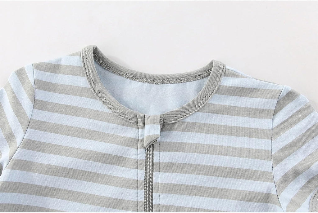 2 Pack Unisex Baby Short Sleeve Rompers 2 Way Zipper New Born One-Piece Jumpsuits 0-24Months Infant Outfits