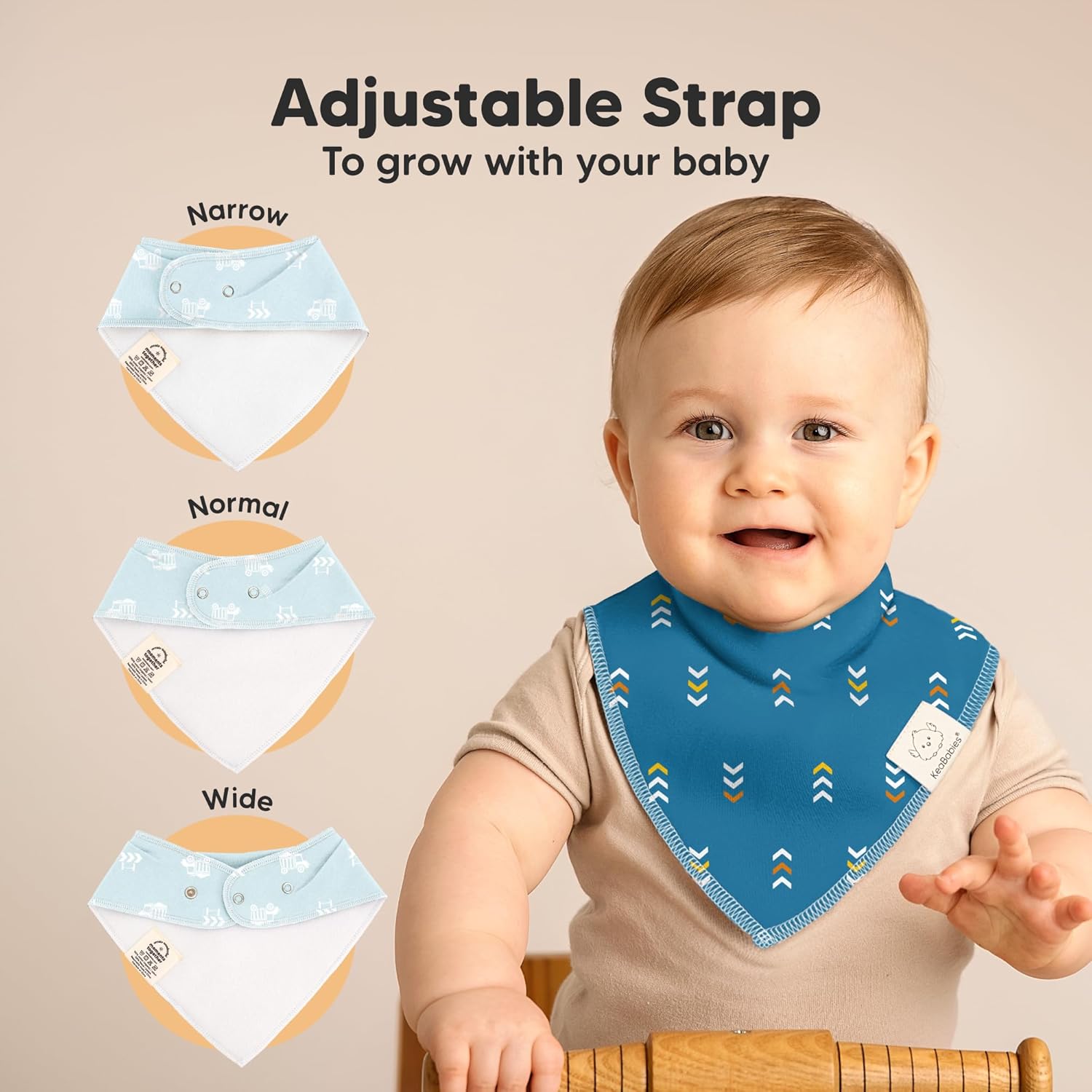 8-Pack Organic Baby Bandana Bibs for Boys, Girls - Super Absorbent Triangle Baby Bibs for Drooling and Teething Infant, 100% Cotton Extra Soft for Newborn, Infant 0-36 Months (Builders)