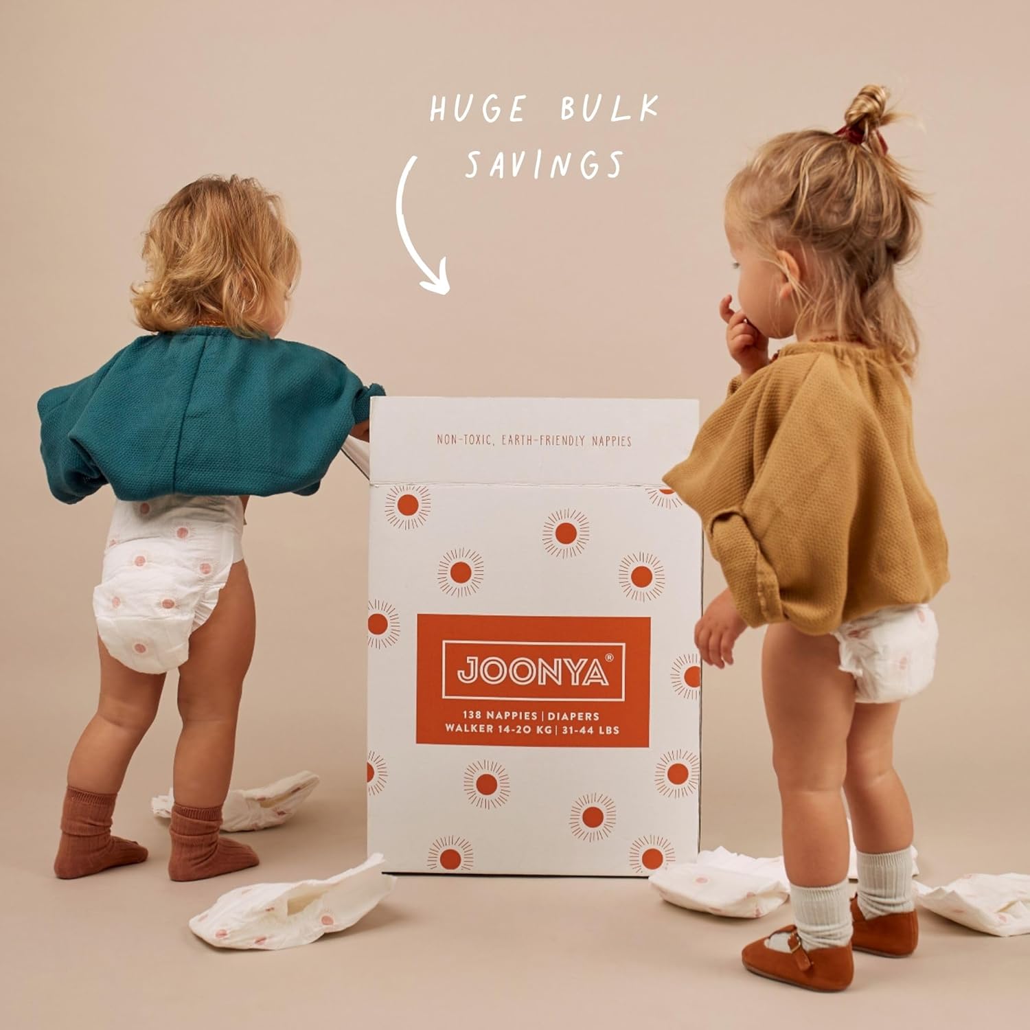 Joonya Baby Diapers, Size 3 M (9-18 lb) - 6 Bags of 28 (168) - New Range - NonToxic, Eco-Friendly, Ultra Slim, Overnight Use - Made in Denmark