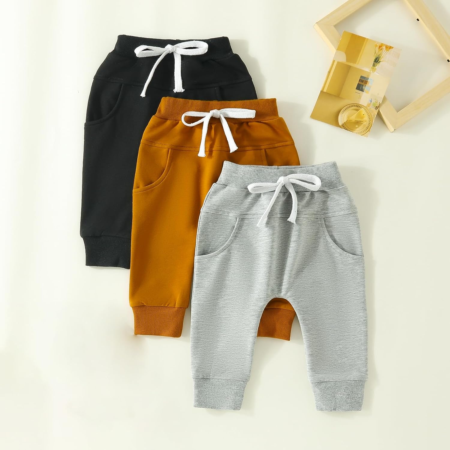 Baby Pants Toddler Infant Newborn Baby Boy Girl Sweatpants Long Joggers Pants Unisex Boy 's Clothing 3 Pack