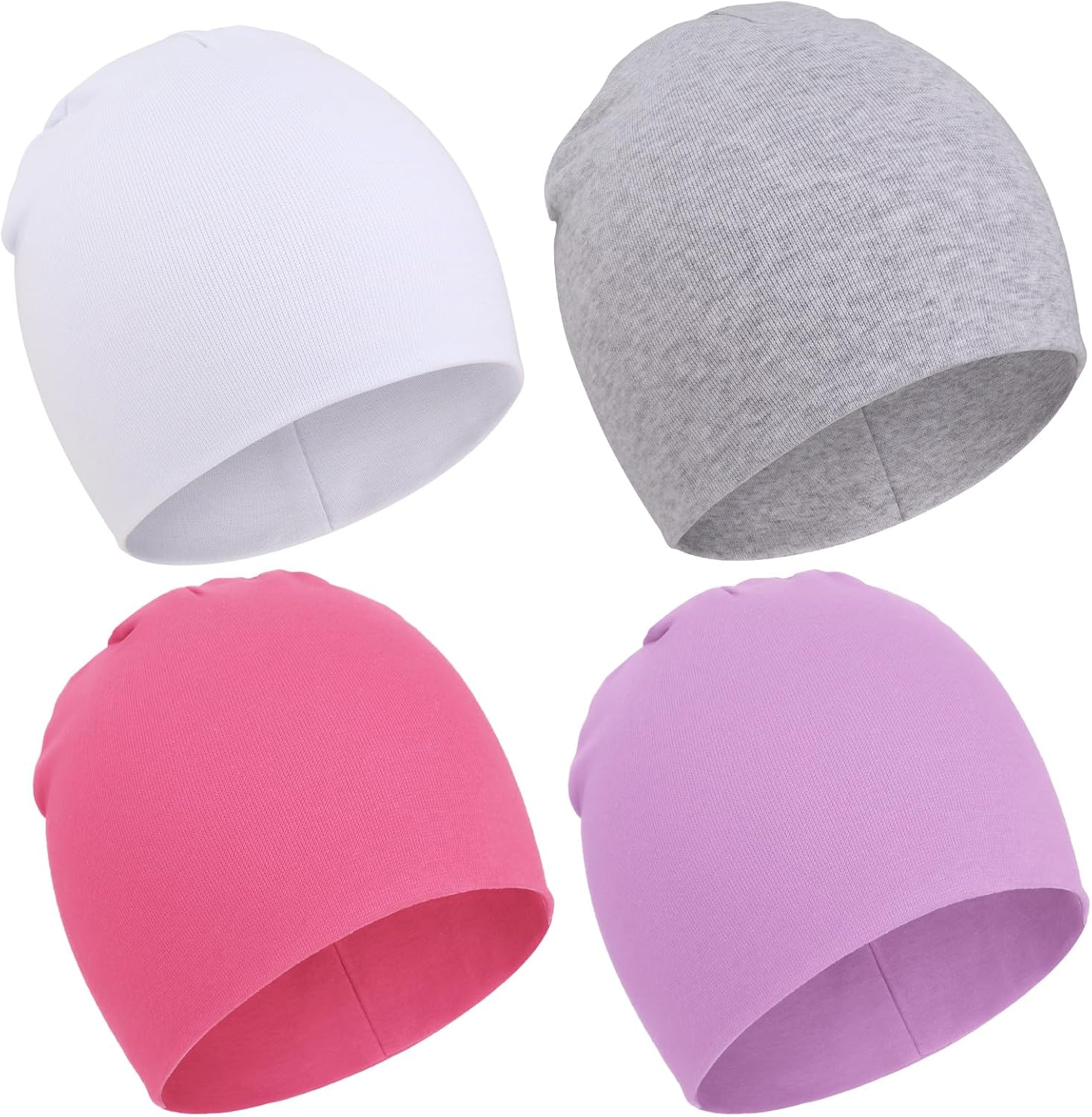 DRESHOW BQUBO 4 Pieces Baby Beanie Newborn Toddler Soft Cute Knit Hat Hospital Hats for Baby Boys Infant Cap Beanies