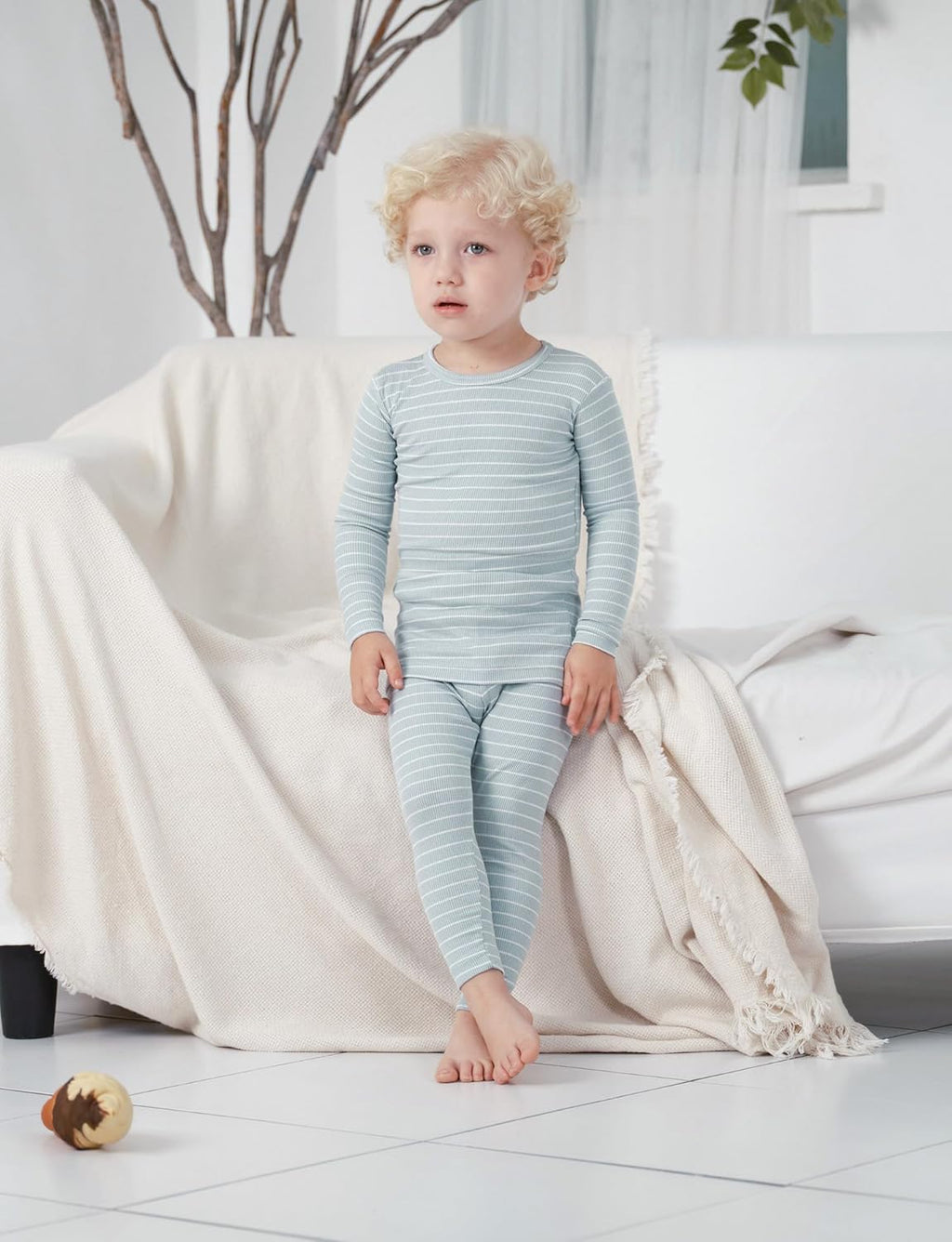 AVAUMA Stripe Pattern Baby Boys Girls Pajama Set Kids Toddler Snug fit Ribbed Sleepwear pjs for Daily Life Style