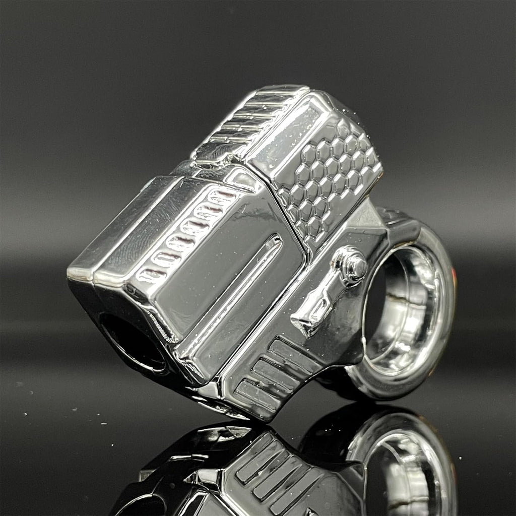 Alloy Gun Shape Fidget Ring EDC Fidget Spinner Metal Hand Spinner Adult Fidget Toys ADHD Tool Anxiety Stress Relief Toys Office Desk Toys (Silver)