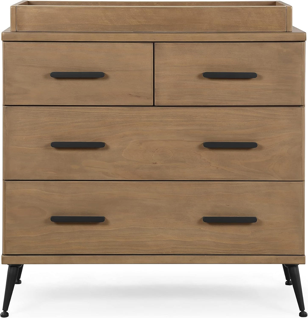 Delta Children Sloane 7-Piece Baby Nursery Furniture SetIncludes: Convertible Crib, Dresser, Changing Top, Crib Mattress, Fitted Sheets, Toddler Guardrail & Changing Pad, Acorn w/Matte Black