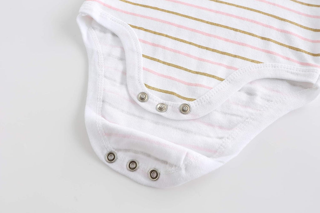 Kiddiezoom Baby Bodysuit Newborn Short Sleeve baby One-Piece Cotton 5-Pack baby clothes