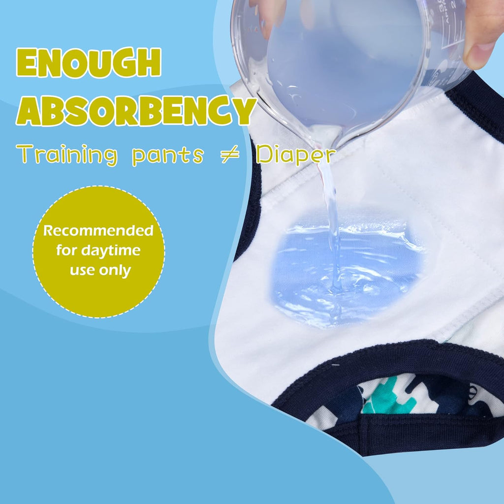 BIG ELEPHANT Toddler Training Pants, Soft Cotton Absorbent Training Underwear for Baby Boys & Girls