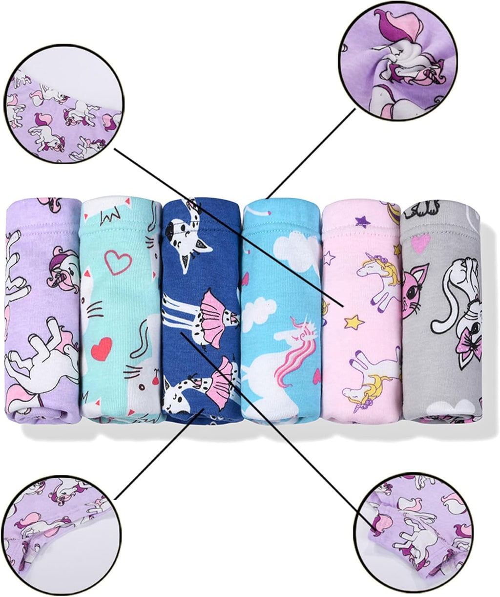 Cczmfeas Girls Hipster Cotton Underwear Boyshort Panties 6 Pack