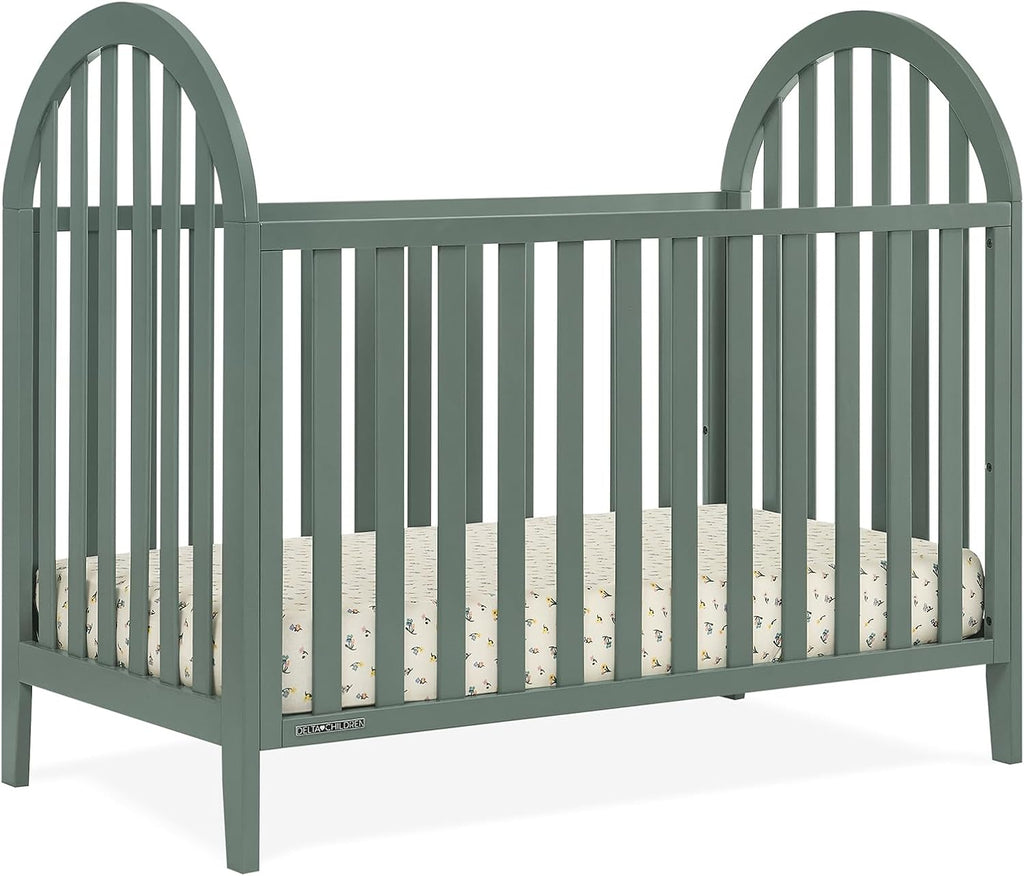 Delta Children Milano 4-in-1 Convertible Crib - Greenguard Gold Certified, Grassy Glen