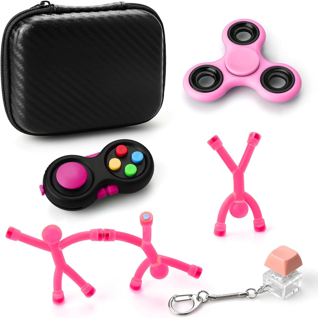 Fidget Toys for Anxiety, Stocking Stuffer Toys for Kids Teens, Stress Relief Toys for Adults, Anxiety Fidgets for Adults ADHD, EDC, Autistic (Pink)