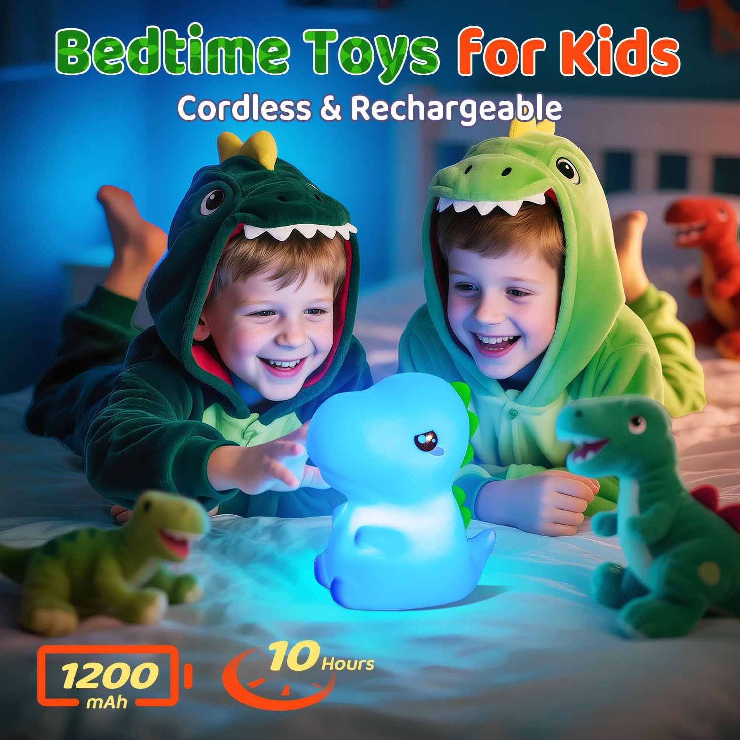 Dinosaur Toys for Kids 3-5, 16 Colors+Silicone+Dimmable+12 Hr Use Night Light for Kids Night Light, Toys for 3-8 Year Old Boy, Toddler Birthday Gift, Dinosaur Room Decor for Boys, Girls, Baby, Toddler