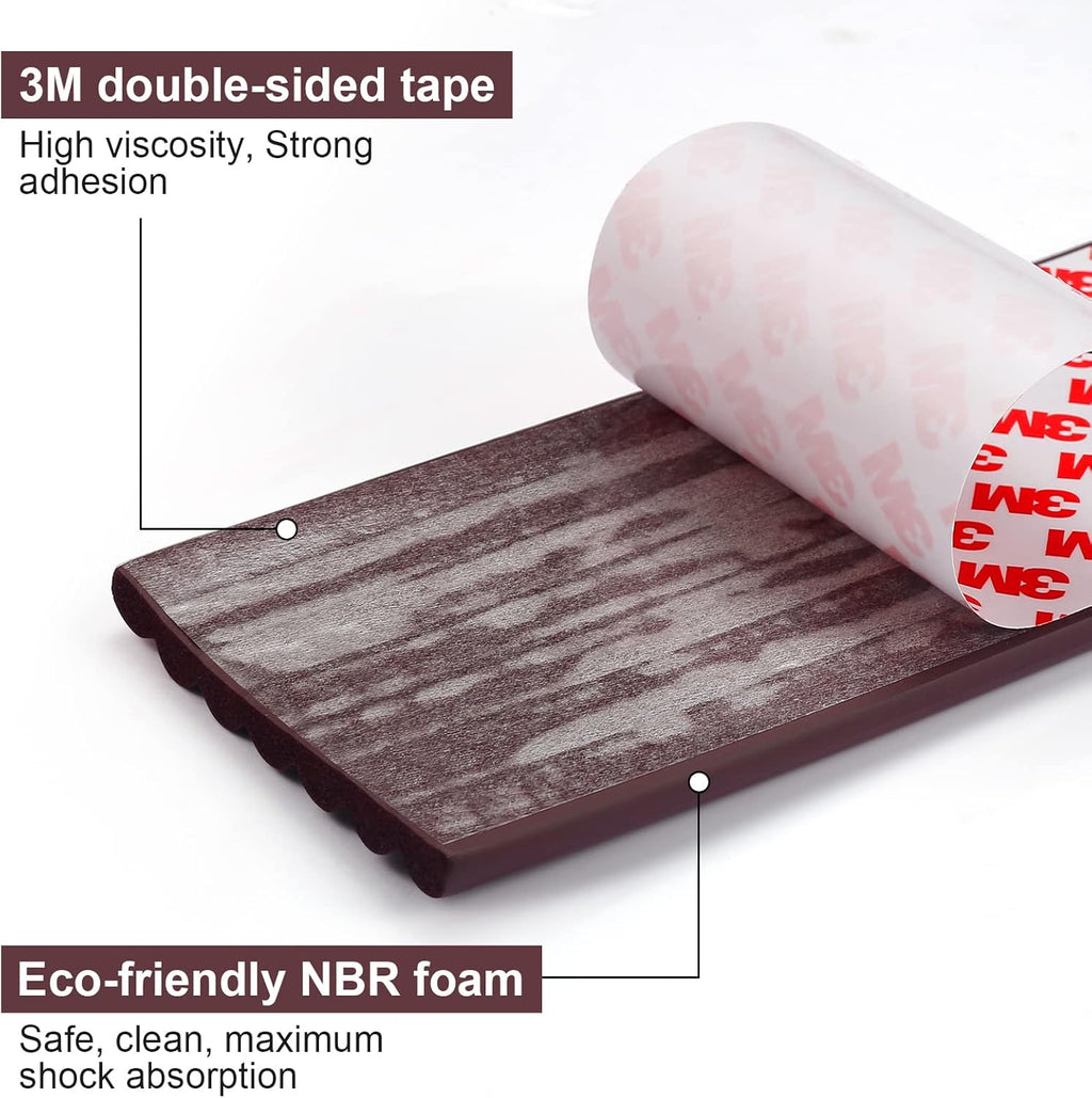 Upgrade Baby Proofing Edge Corner Protector, 16.4ft Edge Guards Padding with 3M Adhesive, Extra-Wide Soft Rubber Foam Padding, Furniture,Sharp Edge Safety Corner Edge Bumper Guard- Brown