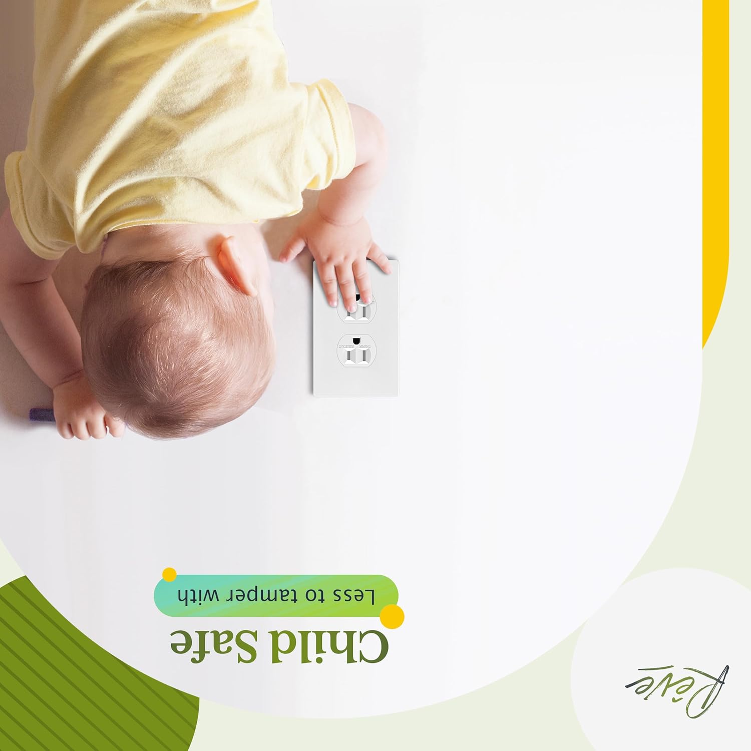 TG Screwless Duplex Wall Plate, Child Safe Receptacle Outlet Cover, Standard Size, 1-Gang 4.68" x 2.93", Unbreakable Polycarbonate Thermoplastic, UL Listed, SP-S1-W, Glossy, White