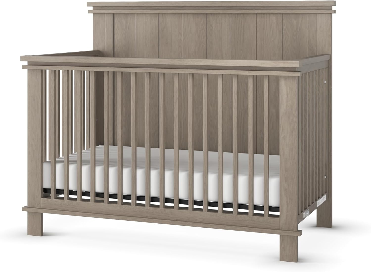 Child Craft Denman 4-in-1 Convertible Crib, Baby Crib Converts to Day Bed, Toddler Bed and Full Size Bed, 3 Adjustable Mattress Positions, Non-Toxic, Baby Safe Finish (Crescent Gray)