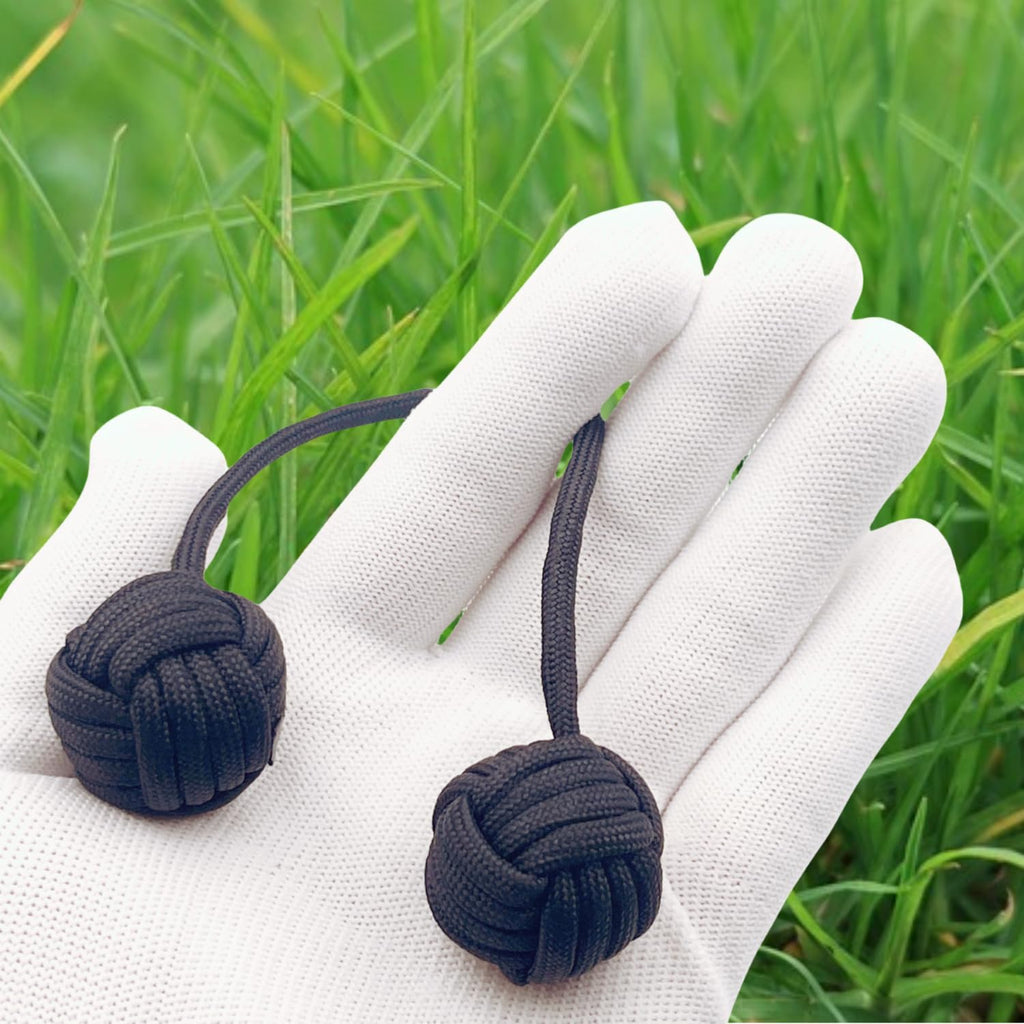 Fidget Beads Skill Toys, Fidget Toys, Parachute Cord and Steel Beads Handmade Fidget Beads, Beginners Worry Beads, Portable EDC Leisure Toys (Black)