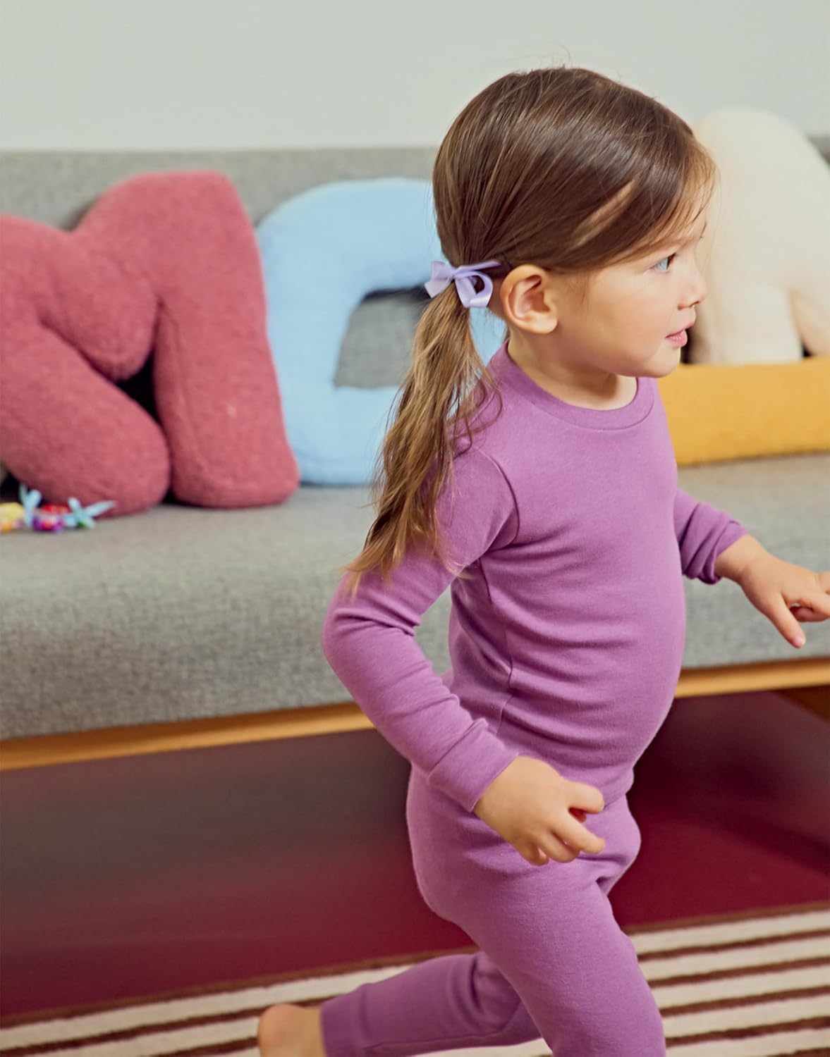 moimoln 6M-8Y Modal Cotton Solid Soft Breathable Baby Toddler Boys Girls Snug fit Pjs Long Sleeve Pajamas Set Sleepwear Daily