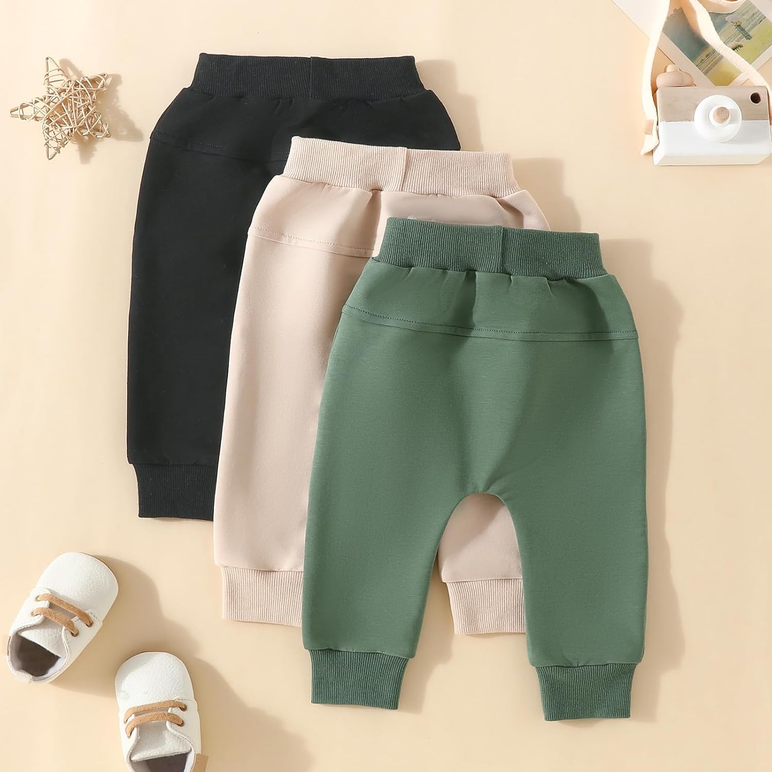 Baby Pants Toddler Infant Newborn Baby Boy Girl Sweatpants Long Joggers Pants Unisex Boy 's Clothing 3 Pack