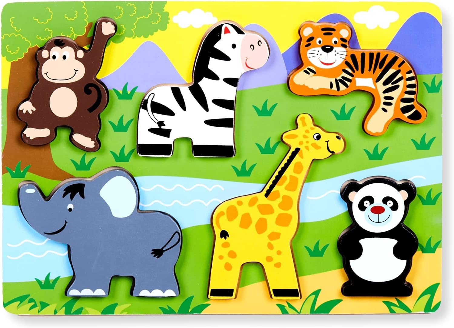 Chunky Puzzles for Toddlers 1-3, Farm, Sea, Zoo Animals Wooden Puzzles, Preschool Early Learning Toy Gift for Kids Ages 1 2 3 Year Old