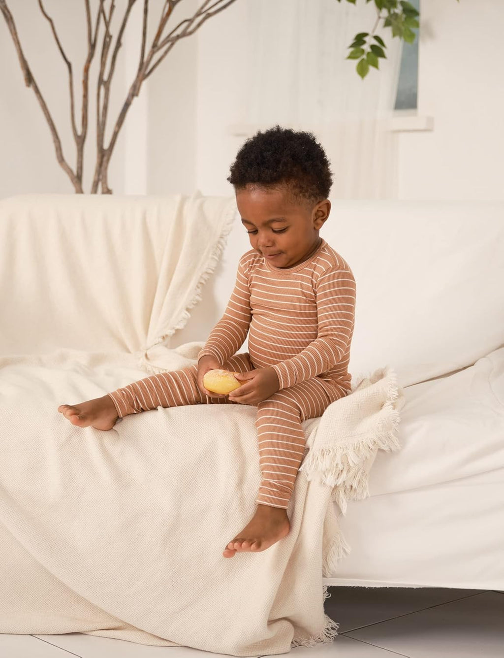 AVAUMA Stripe Pattern Baby Boys Girls Pajama Set Kids Toddler Snug fit Ribbed Sleepwear pjs for Daily Life Style