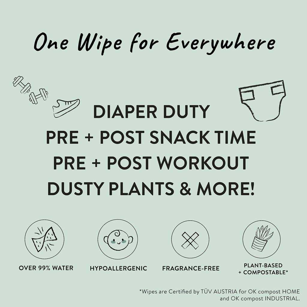 The Honest Company Clean Conscious Multi-Use Wipes | Hypoallergenic + Unscented for Sensitive Skin | Over 99% Water, Compostable, Plant Based, Baby Wipes | Pattern Play, 720 Count