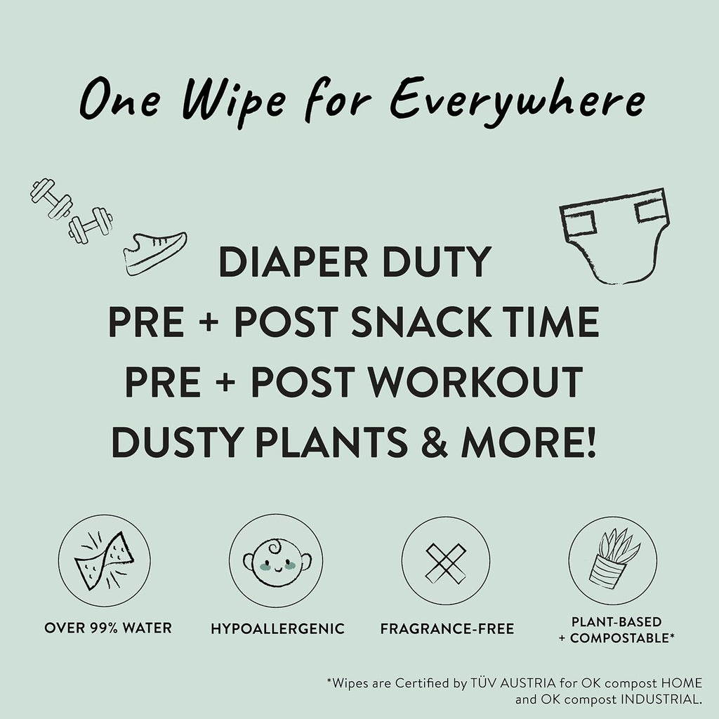 The Honest Company Clean Conscious Multi-Use Wipes | Hypoallergenic + Unscented for Sensitive Skin | Over 99% Water, Compostable, Plant Based, Baby Wipes | Rose Blossom, 576 Count