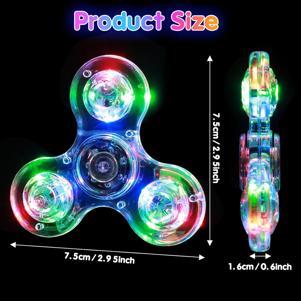 Gigilli Fidget Spinners, Led Light Up Fidget Spinners for Kids 6-12, Party Favors Goodie Bag Stuffers Glow in The Dark Party Supplies, Birthday Fidget Toy Classroom Prizes Return Gifts