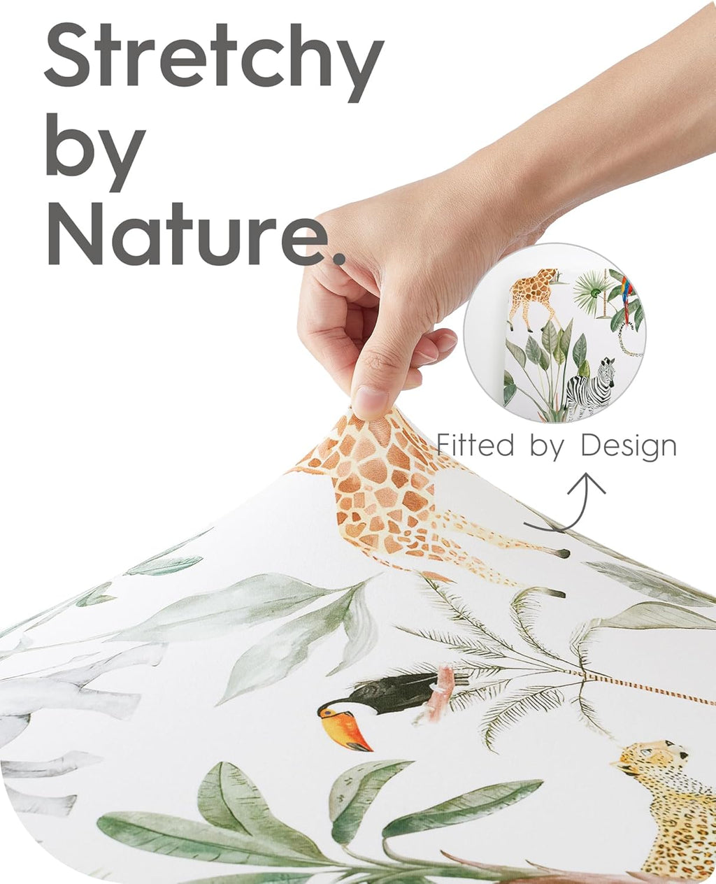 Pack N Play Sheets Fitted, TotBasic Ultra Soft Woodland Mini Crib Sheets, Premium Jersey Knit Pack and Play Sheets, Stretchy Neutral Play Yard Sheets for Pack and Play Mattress, 2 Pack (Animal Safari)