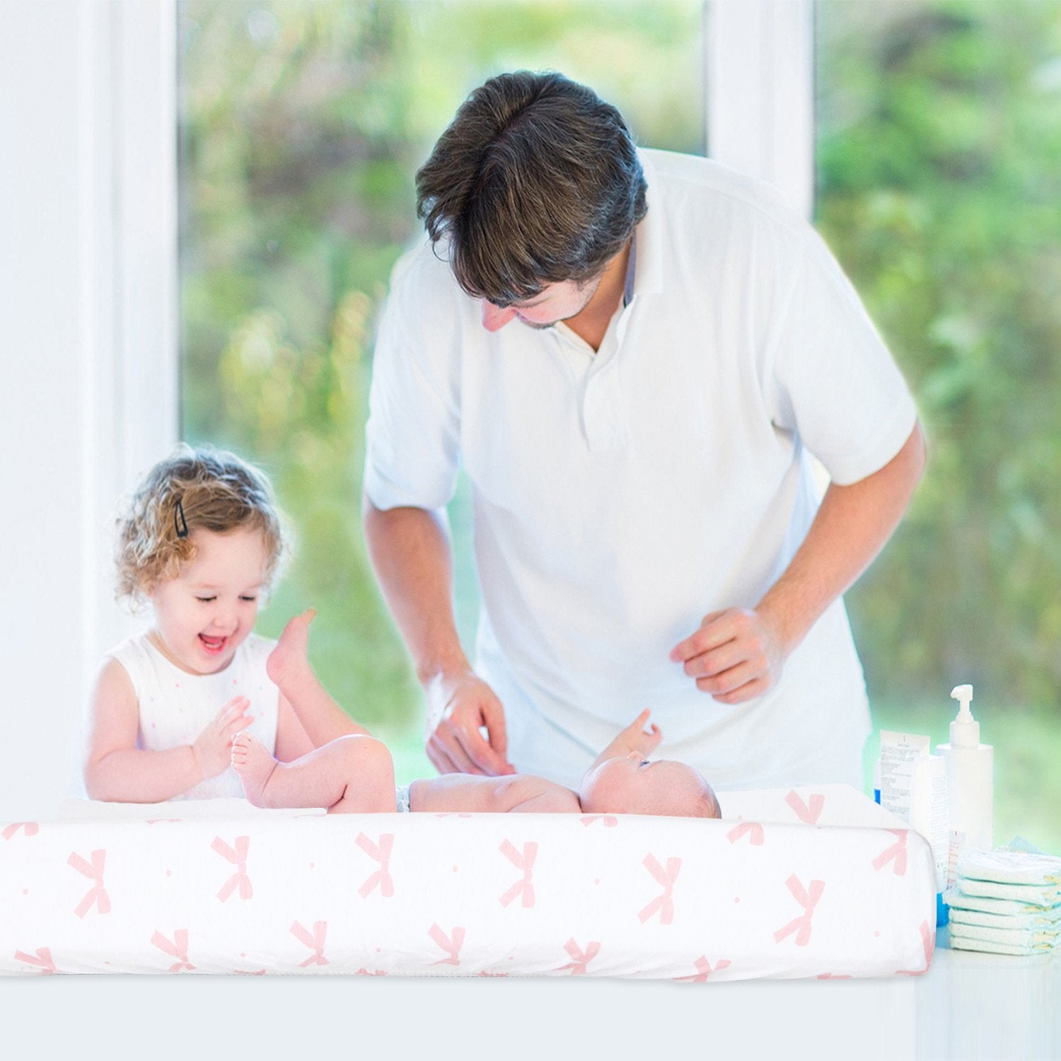 Cuddly Cubs Changing Pad Covers – 2 Pack – Snuggly Soft Plush Cotton Changing Table Covers for Girl – Fits Perfectly on Summer Infant and Other 16 x 32 Baby Changing Table Pads – Pink