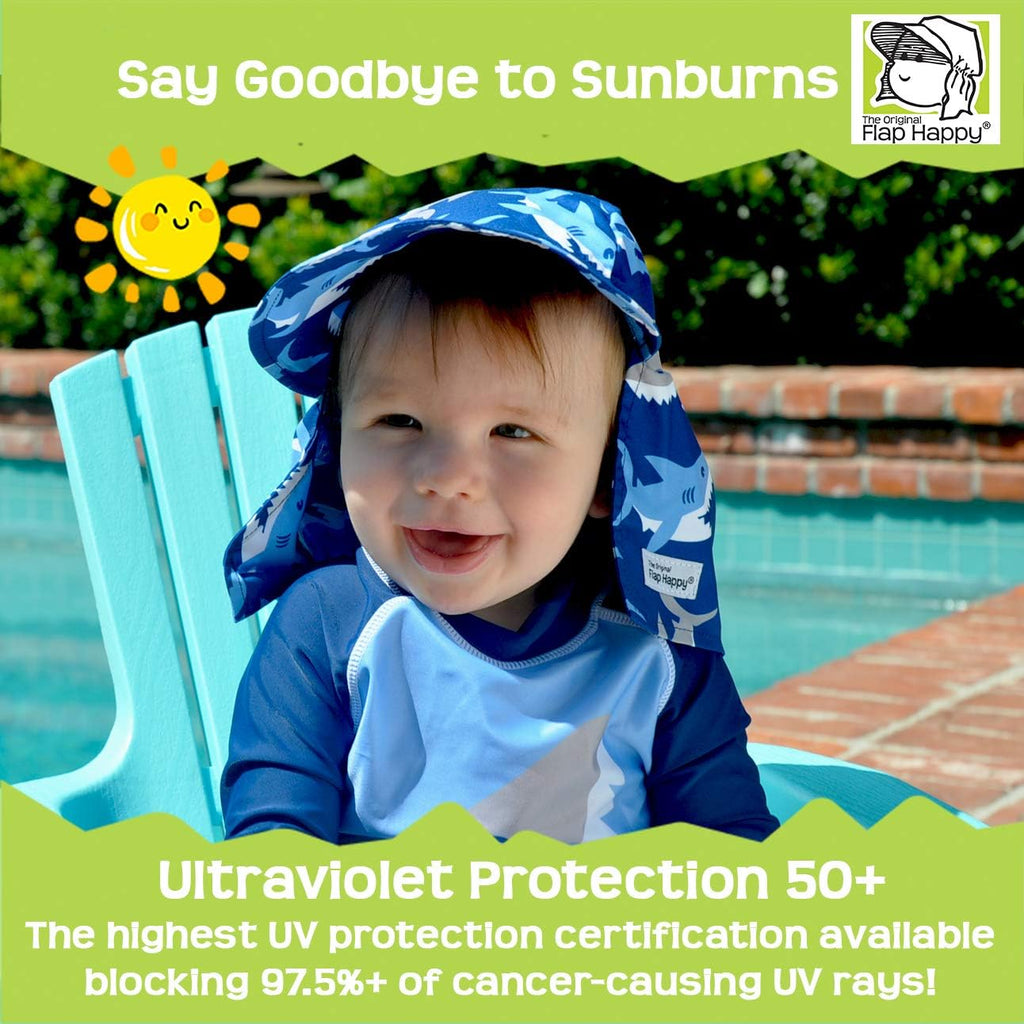 Baby Sun Hat | Toddler Hat with Flap to Protect Kids from Sunburn| UPF 50+ Highest Certified UV Sun Protection | Navy, Medium
