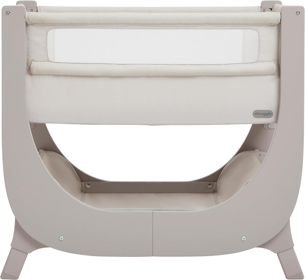 Air Lite Bedside Infant Crib | Breathable Mesh Sides, Drop-Down Panel, Reflux Incline, Adjustable Height, Compact Co-Sleeper Crib with Mattress - Taupe