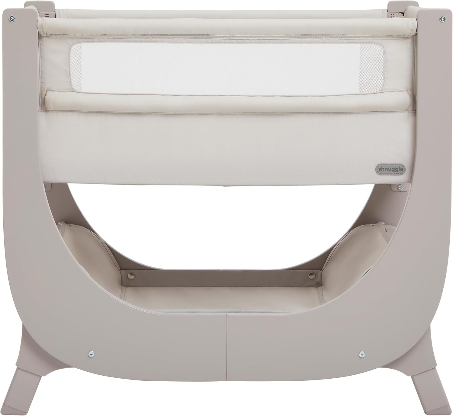 Air Lite Bedside Infant Crib | Breathable Mesh Sides, Drop-Down Panel, Reflux Incline, Adjustable Height, Compact Co-Sleeper Crib with Mattress - Taupe