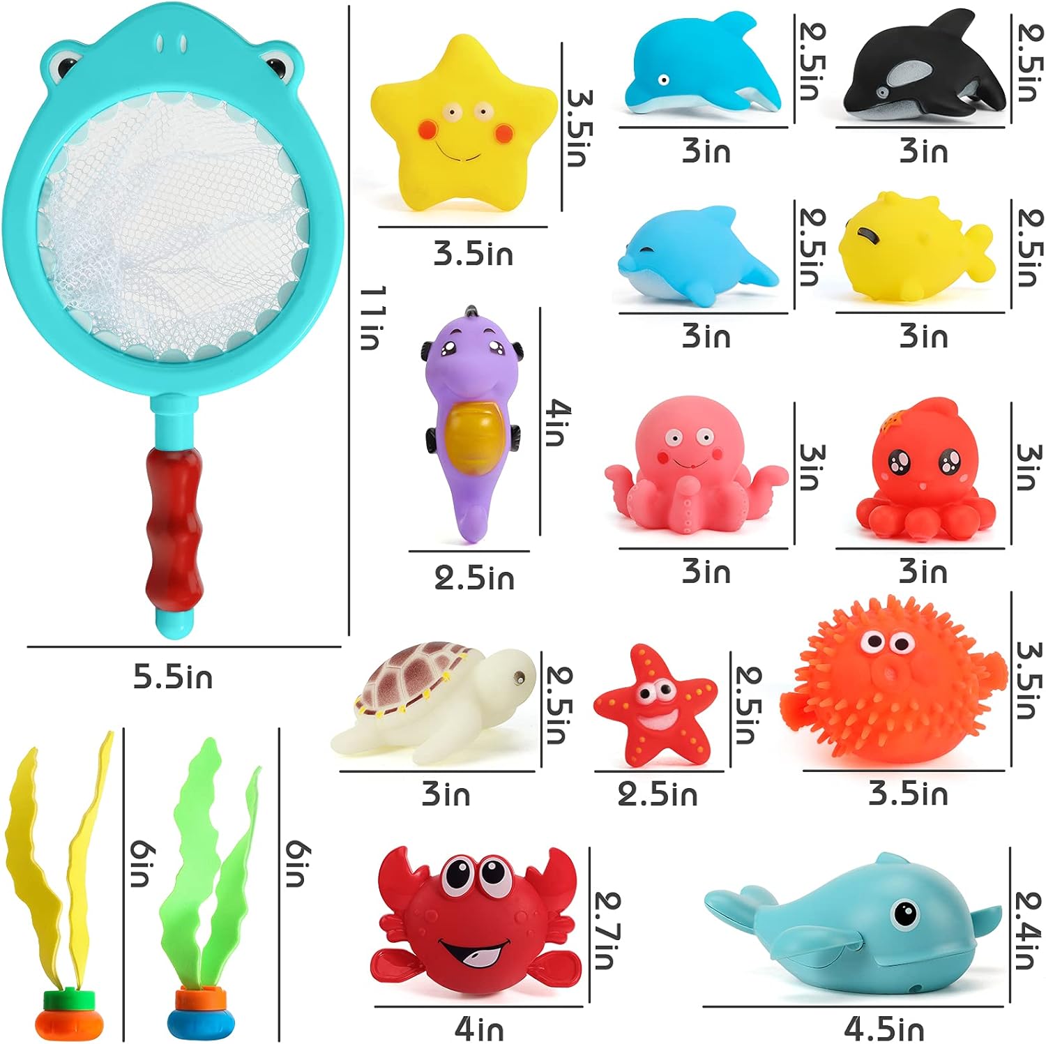 Shindel 16 PCS Baby Bath Toys, Floating Pool Toys for Kids Toddler Boys Girls