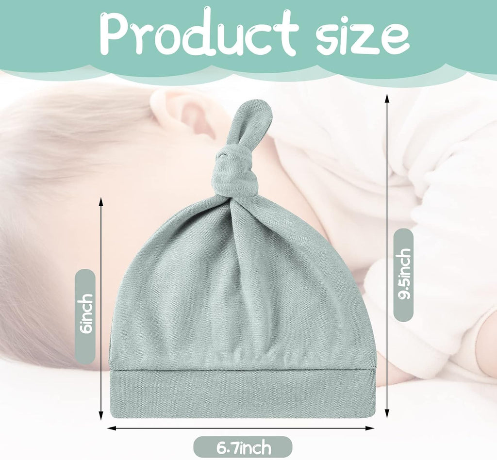 10 Pcs Baby Newborn Hats Set Stretchy Knot Beanie Hats for Boy Girl Baby Cute Cap Infant Beanies, 10 Colors, 0-6 Months