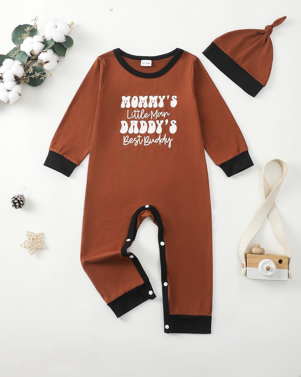NZRVAWS Baby Boy Clothes Preemie Infant Boy Bear Outfits Jumpsuit Bodysuit Letter Print Romper