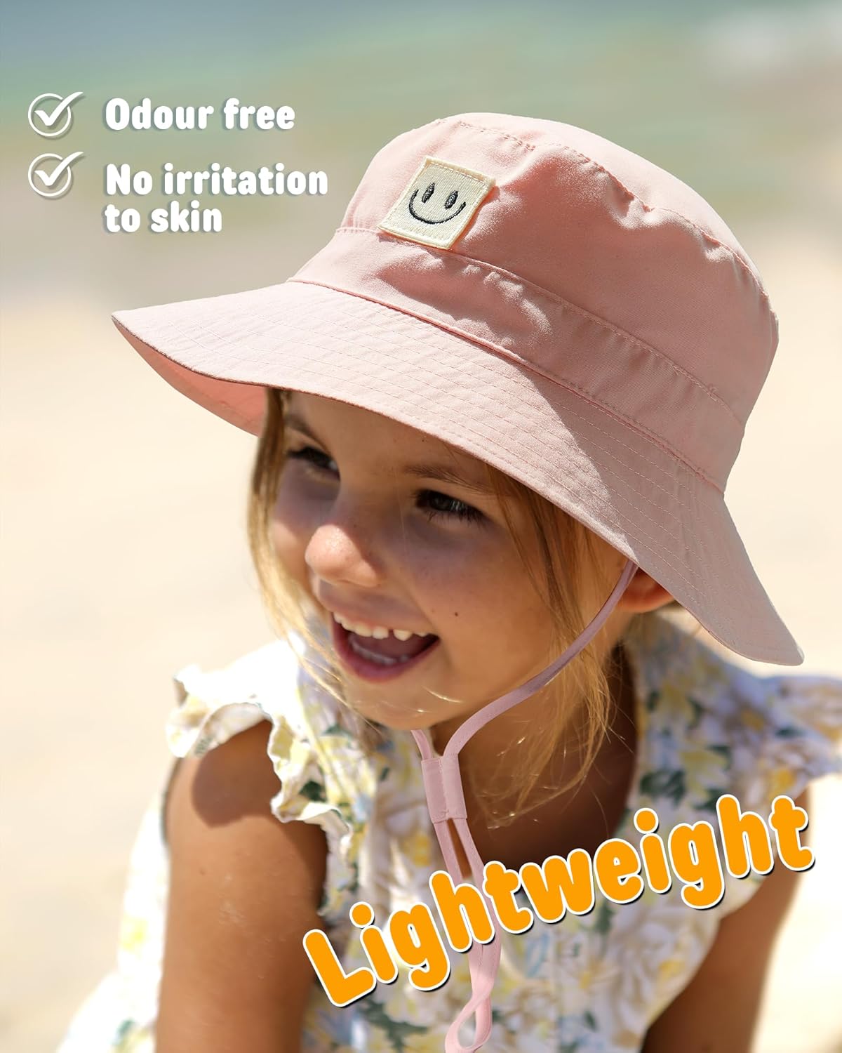 FURTALK Baby Sun Hat Smile Face Toddler Boys Girls Bucket Hat 0-5 Years Kids UPF 50+ Sun Protection Summer Hats