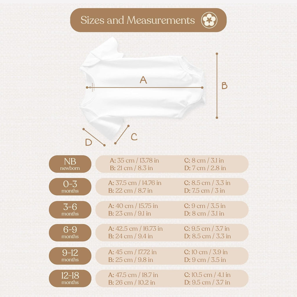 Pimbi&Bimpi Baby Bodysuit - Short Sleeve | Premium Peruvian PIMA Cotton | Gender Neutral Baby Clothes