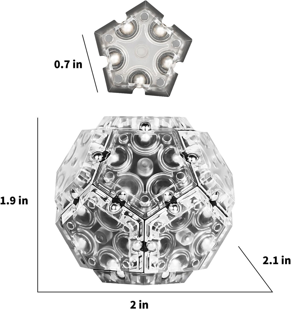 TEMI Fidget Sphere Toys of Fun Executive Desk Toy Puzzles for Adults 14+ Years Old Boys and Girls (gray pentagon-A901-1)