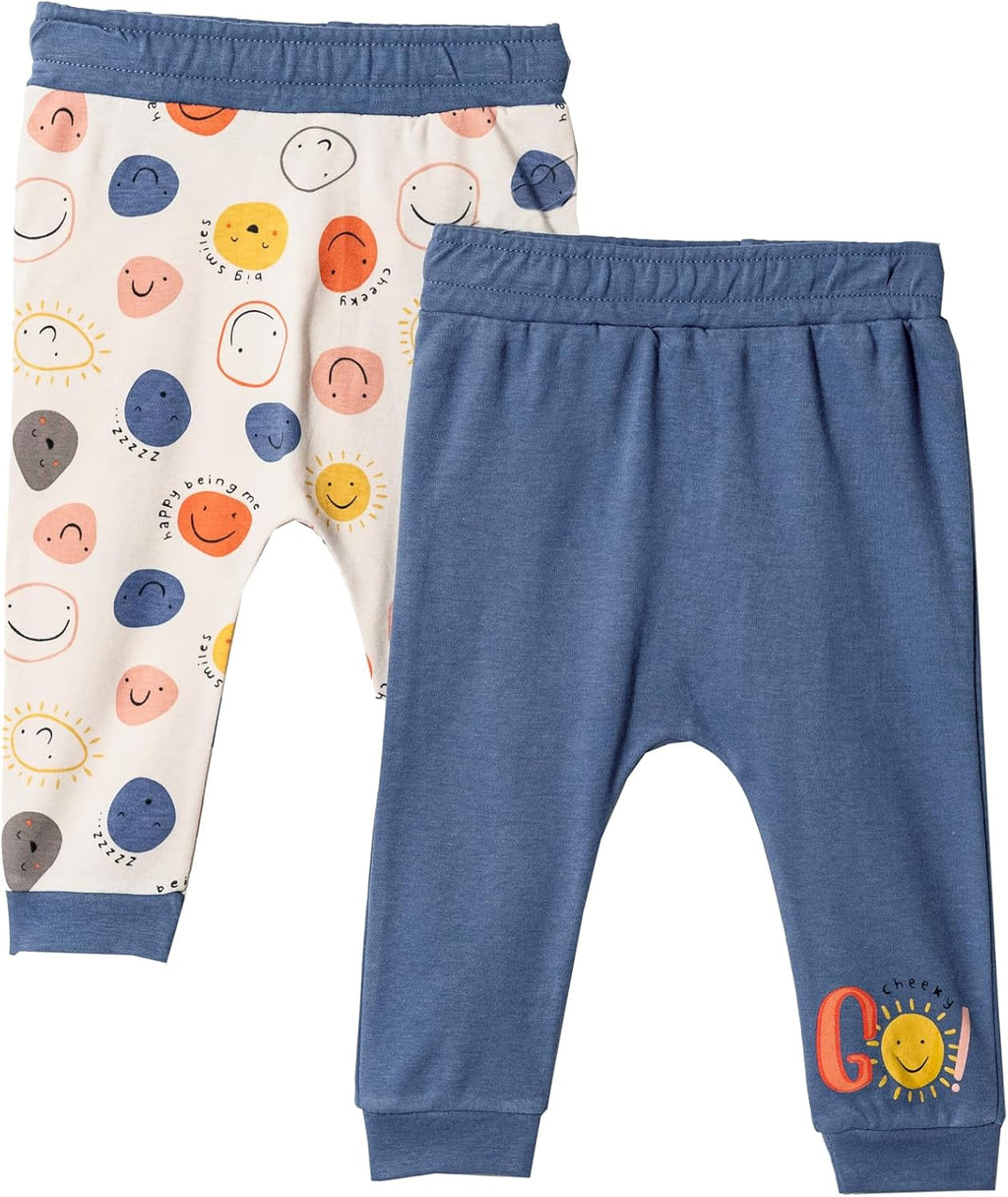 Toddler and Baby Unisex Pants 2-Pack -Baby Pants 0-3 Months to 18-24 Months Baby Cotton Sweatpants Jogger Boy Girl