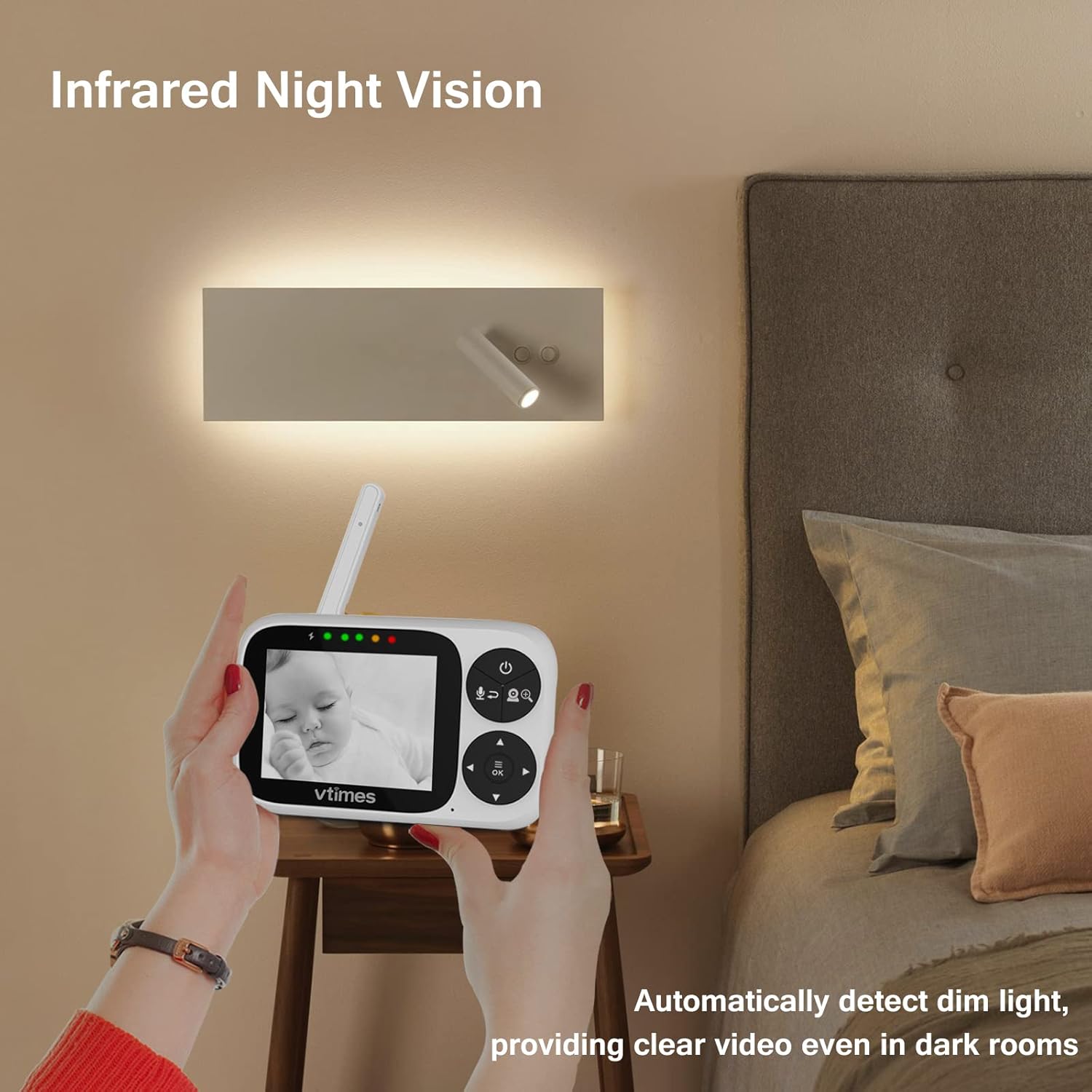 Baby Monitor with Camera and Audio, 3.2" IPS Screen Video Baby Monitor No WiFi Night Vision, Portable Baby Camera VOX Mode Pan-Tilt-Zoom Alarm and 1000ft Range, Ideal for Baby/Elderly/Pet