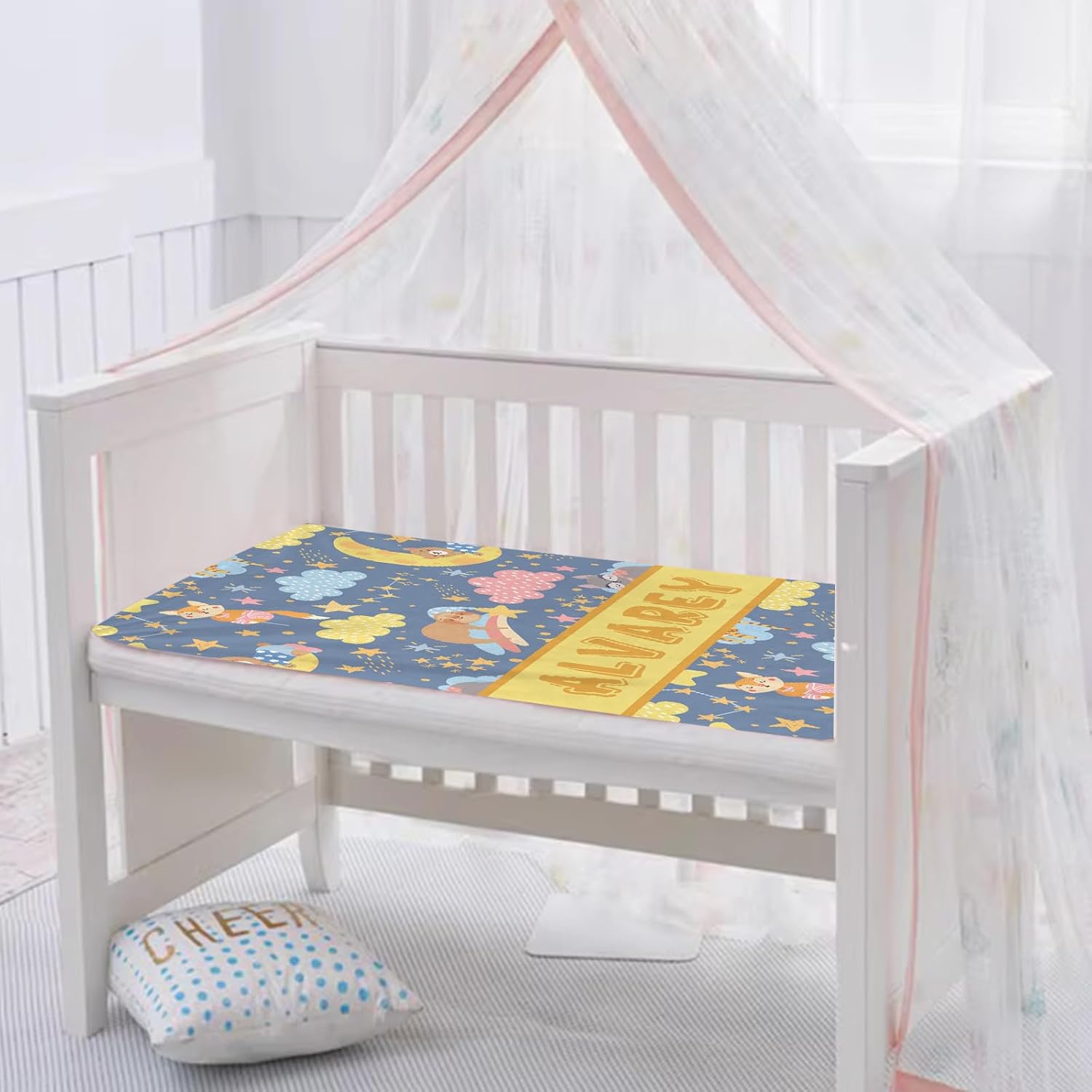 Magimagine Personalized Baby Blanket with Name for Kids Custom Name Blankets Customized Baby Receiving Blankets for Toddlers Infants Kids Baby Shower Newborns Nursery Stroller Crib Decor Throw