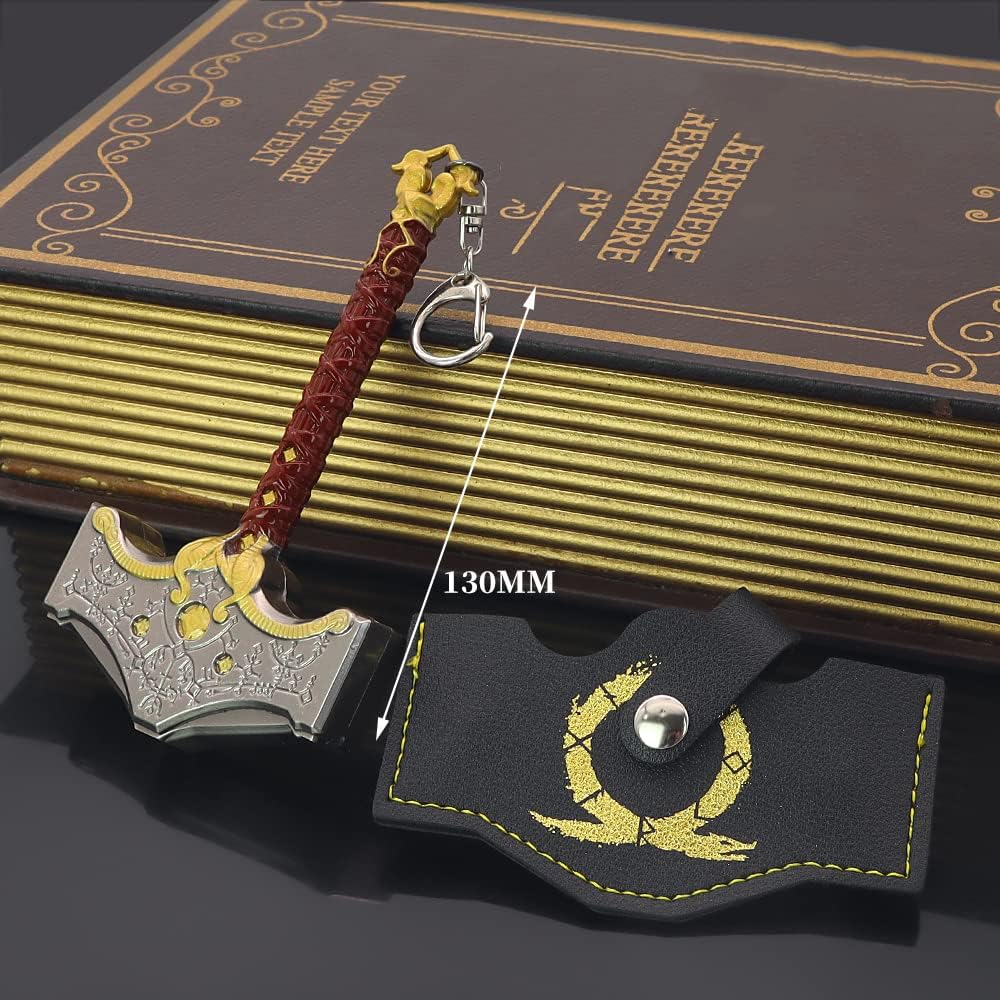 Superbuybox God of War Ragnarök Thor Mjölnir the hammer of Thor Action Figures Game Toys Collection Keychain Gift Desk Decoration Backpack Pendant Gift Bronze Version