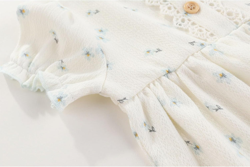 Baby Girl Clothes Cotton Bubble Romper Floral Bodysuits Infant Outfit Set