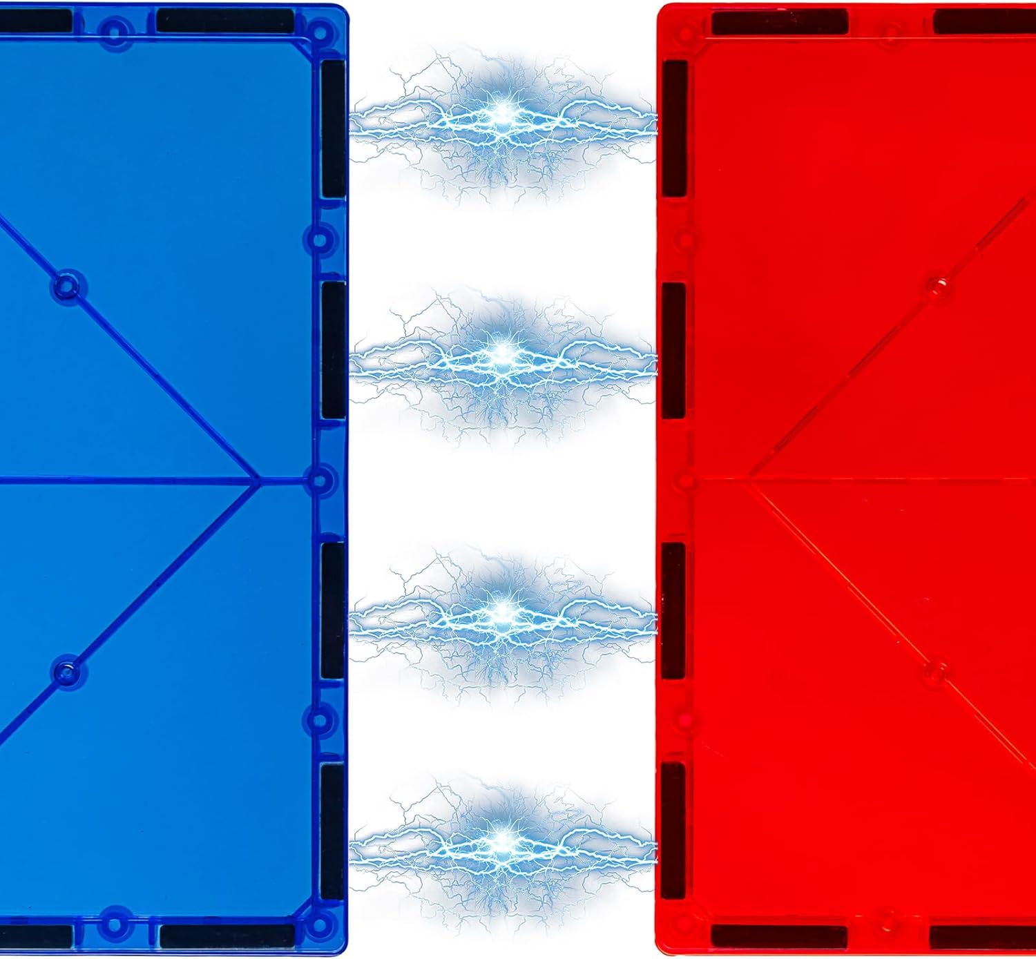 Gemmicc 6 PCS Large Magnetic Tiles,Jumbo Magnet Base Plates,STEM Magnetic Building Blocks for Kids Boys Girls