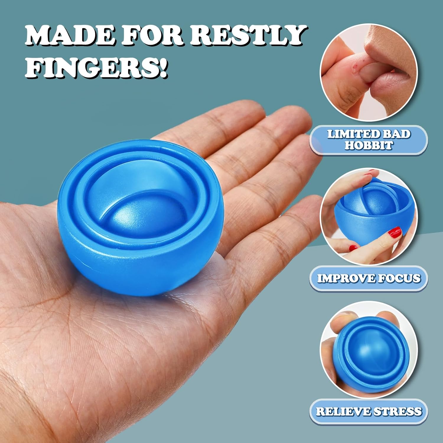 Fidget Toys Adults 2 PCs, Sensory Figette Spinner Anxiety Stress Relief Toys Quiet Fidgets Gyro for Autism ADHD Kids Gifts Cool Gadget Office Desk Toy Easter Basket Stuffers for Teen Boys