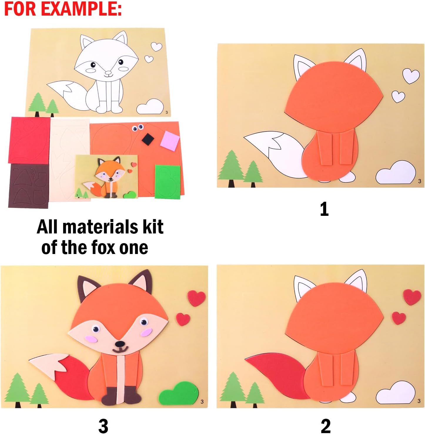 Lovyan 3D EVA Foam Stickers for Toddlers 12PCS Sticky Foam DIY Craft Preschool Art Class Drawing Sticker Puzzle Art Kit for Kids Boys Girls (Animals)