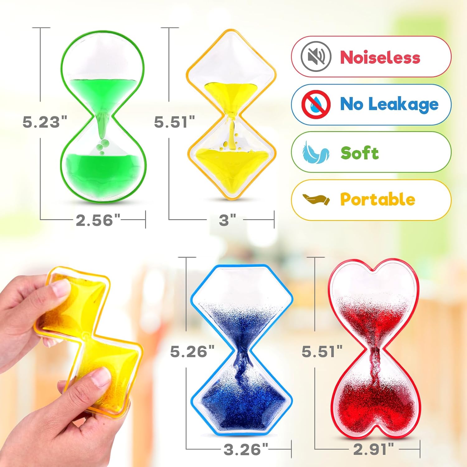Sensory Toys Liquid Fidget Toys for Kids: 4 Pack Handheld Sensory Toys for Kids with Autism Autistic - Liquid Motion Sensory Fidget Toys for Calming