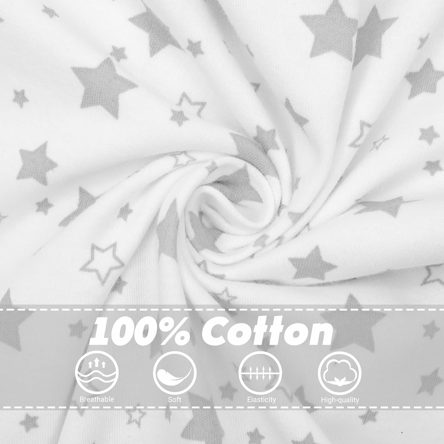 2 Pack Transition 2 Way Zipper Swaddle, 2 in 1 Arms In/Out, 100% Cotton Newborn Swaddling Sack Sleeping Sack 3-6 Months